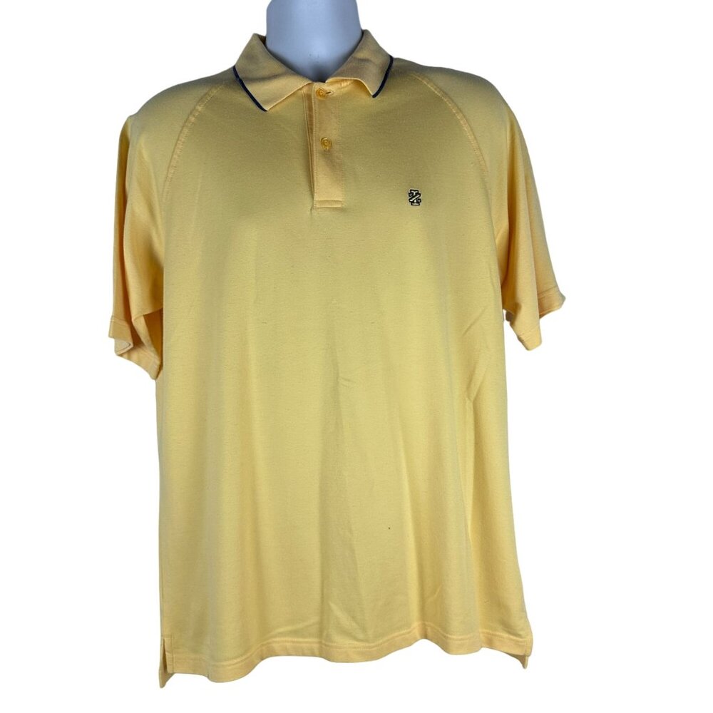 Izod Golf Yellow Polo Shirt Mens Size M Pima Cotton & Polyester Blend